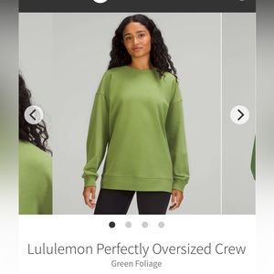 *ISO* Lululemon Perfectly Oversized Crew in color Green Foliage, size 8 or 10